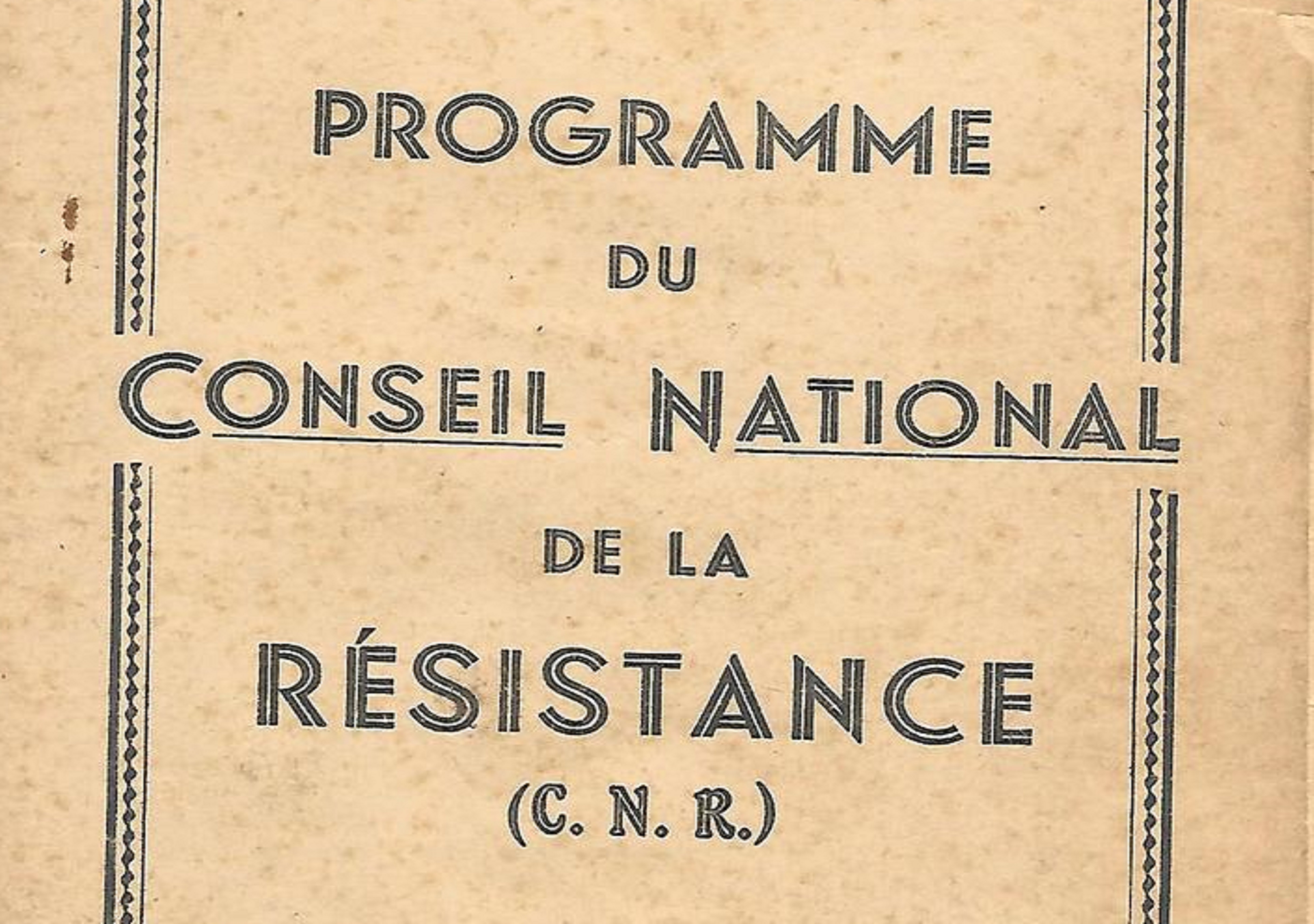 Le programme du CNR et les grandes réformes de la Libération - Enseigner de  Gaulle